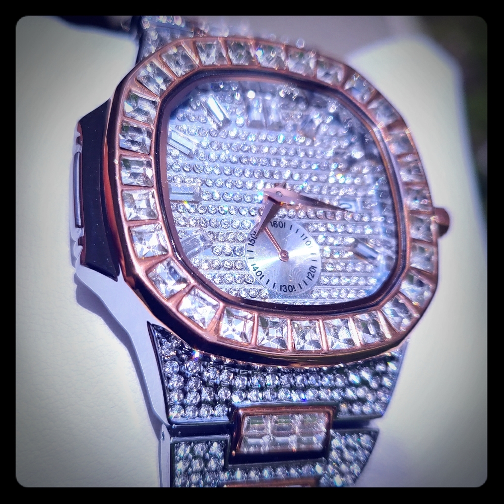 NEW Custom Made White/Rose Gold Diamond Watch